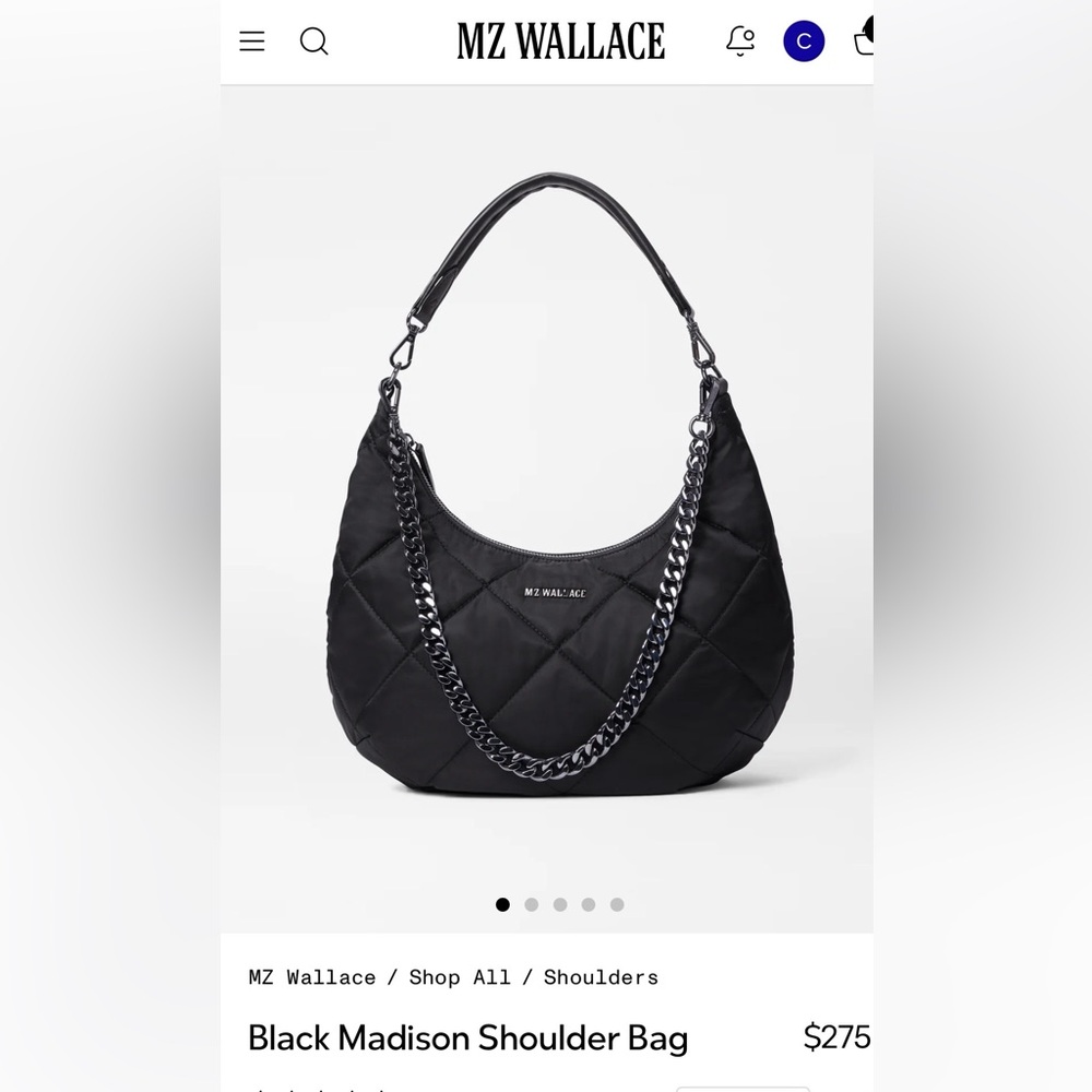 MZ Wallace Black Madison Shoulder Bag